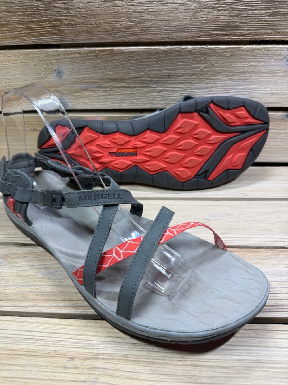 Merrell Womens Size 11 Siren Cardia Q Form 2 Hiking Sandals Gray & Coral